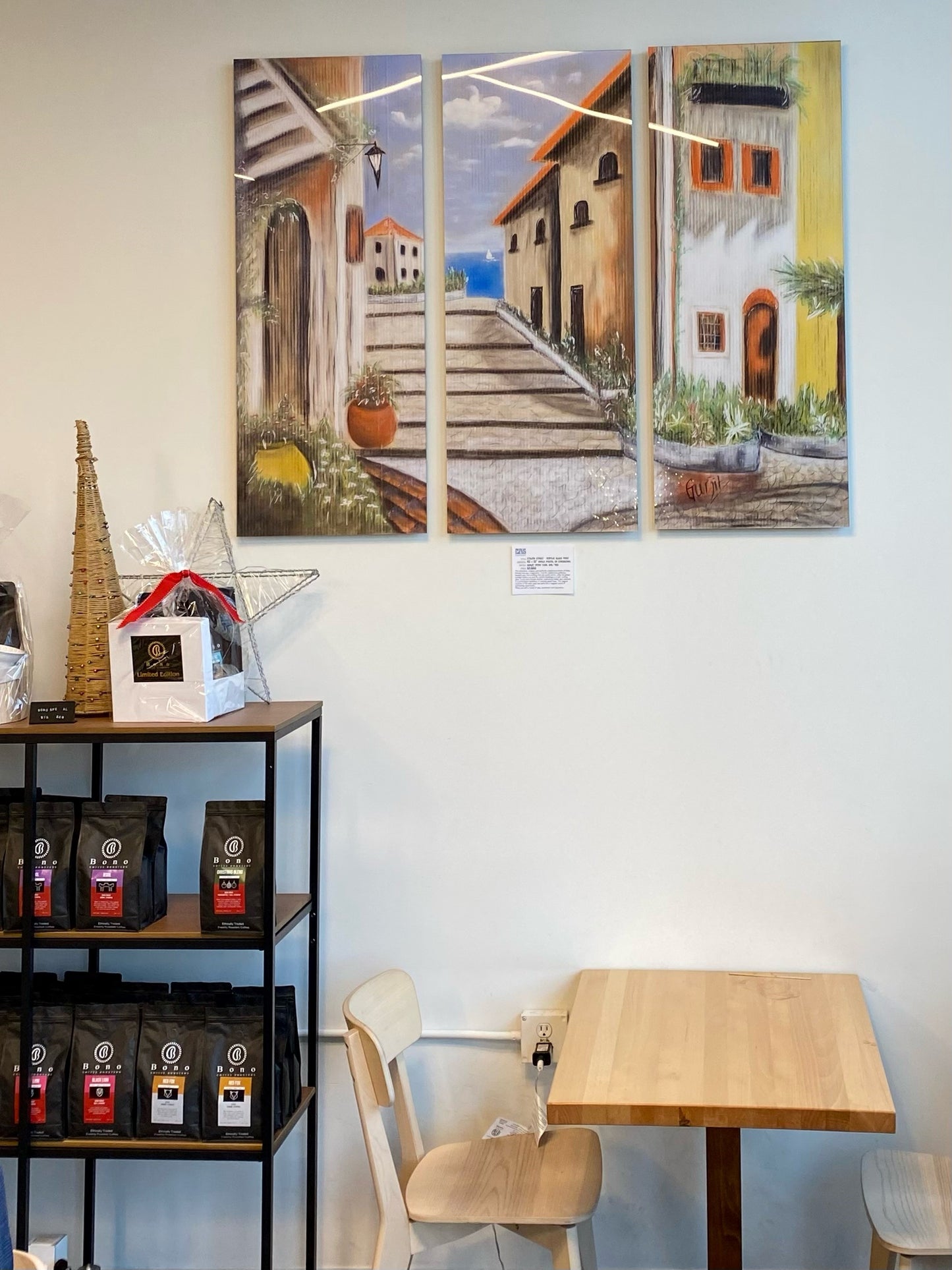 Print - Italian Street. Limited edition acrylic gloss triptych. 3 panels 17x43" each.