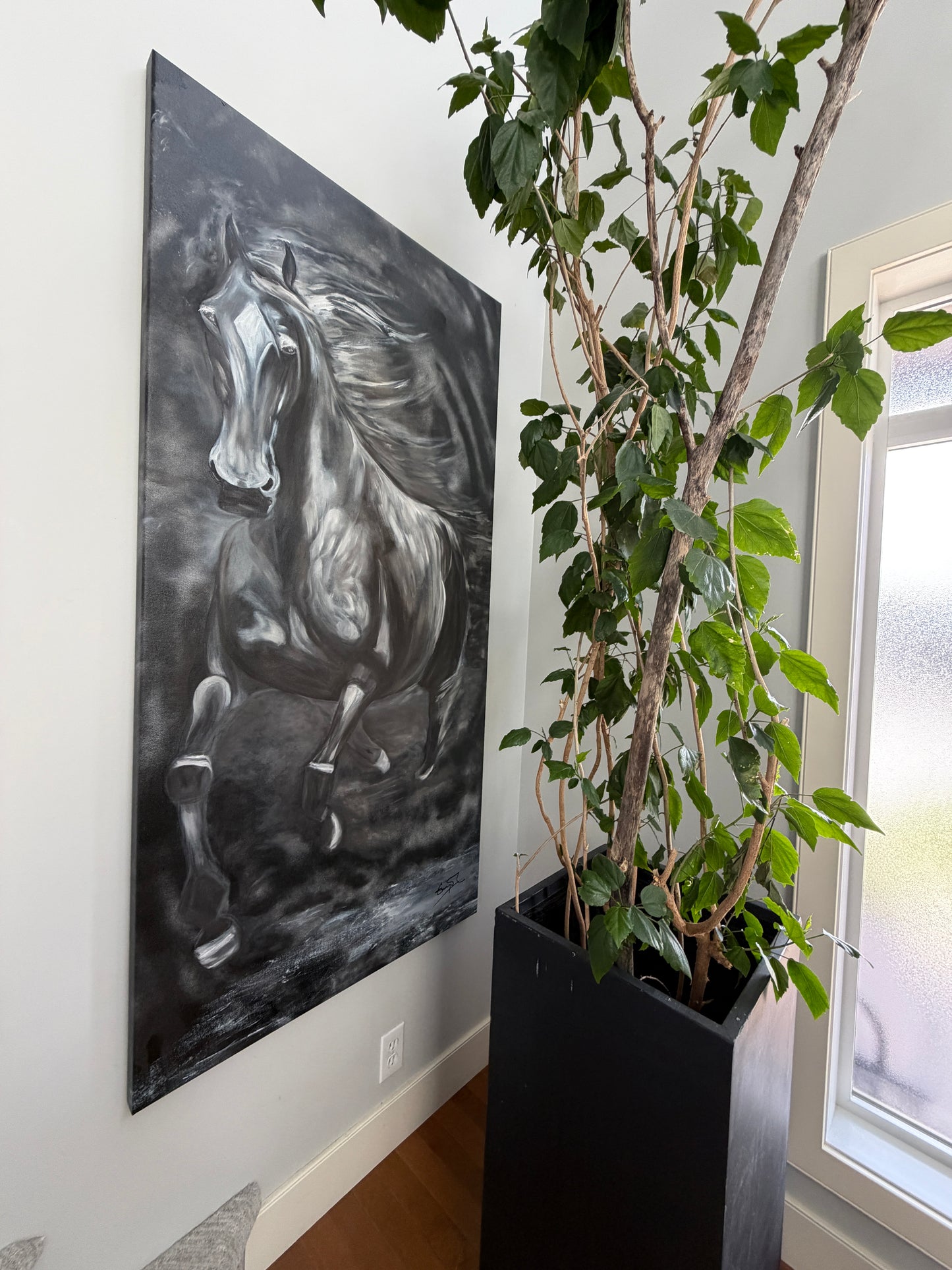 Trot of Confidence. Oversized, abstract, powerful and bold horse painting. Oil on canvas. 2026 Year Of The Horse equine art.