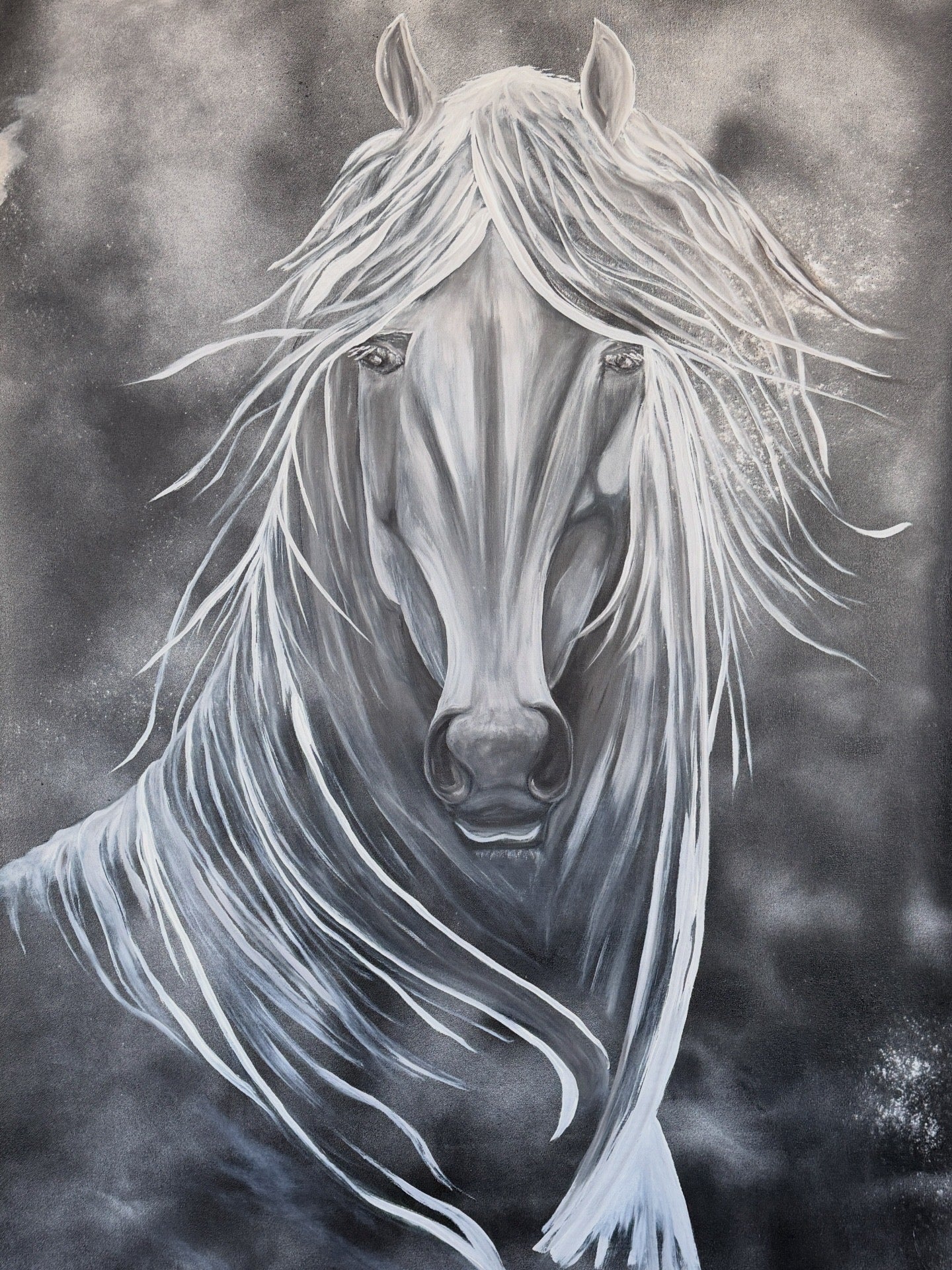 Haseena. Oversized, abstract, bold and graceful horse painting. Oil on canvas. 2026 Year Of The Horse equine art.