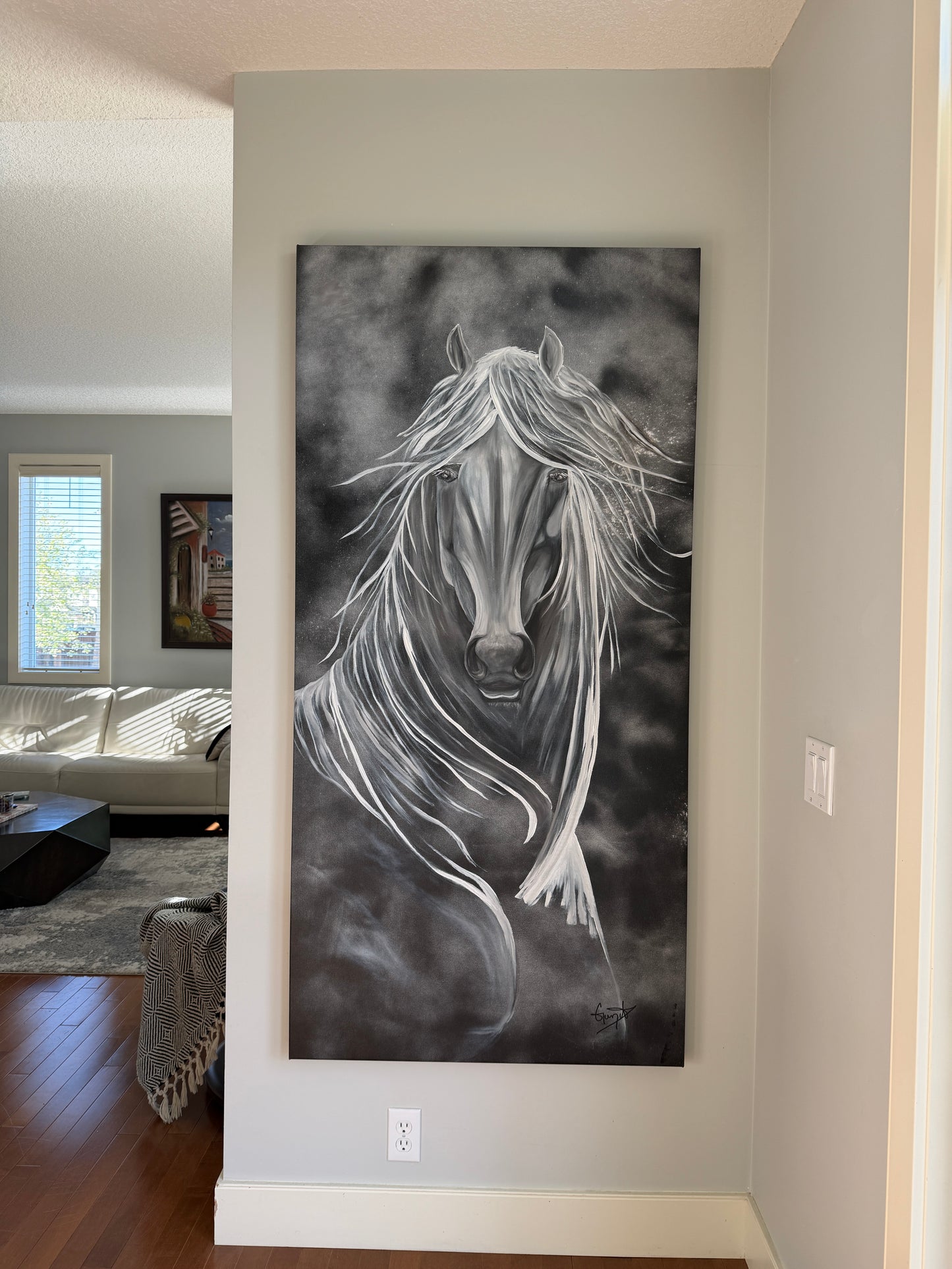 Haseena. Oversized, abstract, bold and graceful horse painting. Oil on canvas. 2026 Year Of The Horse equine art.